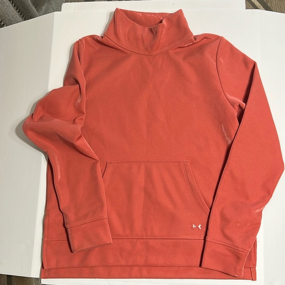 Under Armour Peachy/Coral mock neck Sweatshirt size Small - Picture 1 of 5